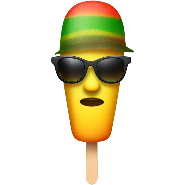 Reggae popsicle with sunglasses emoji