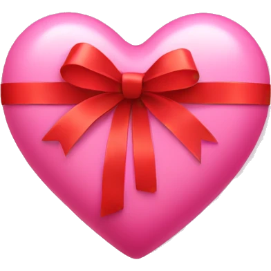 Pink heart with red ribbon  emoji