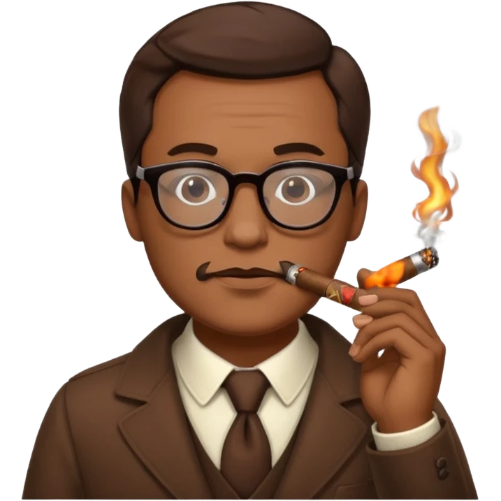 bold guy in glasses and cigar emoji