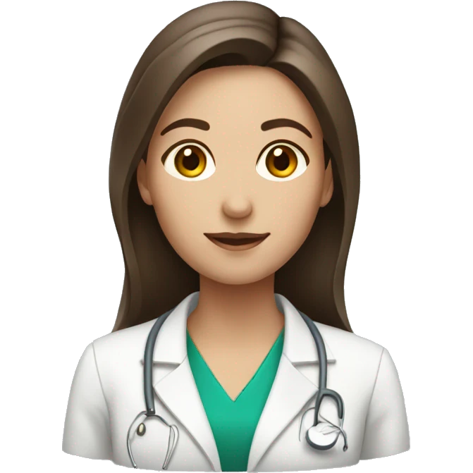 pharmacist brown hair female emoji