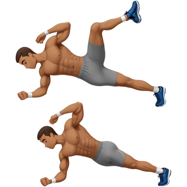 side-view of guy doing decline-crunches emoji