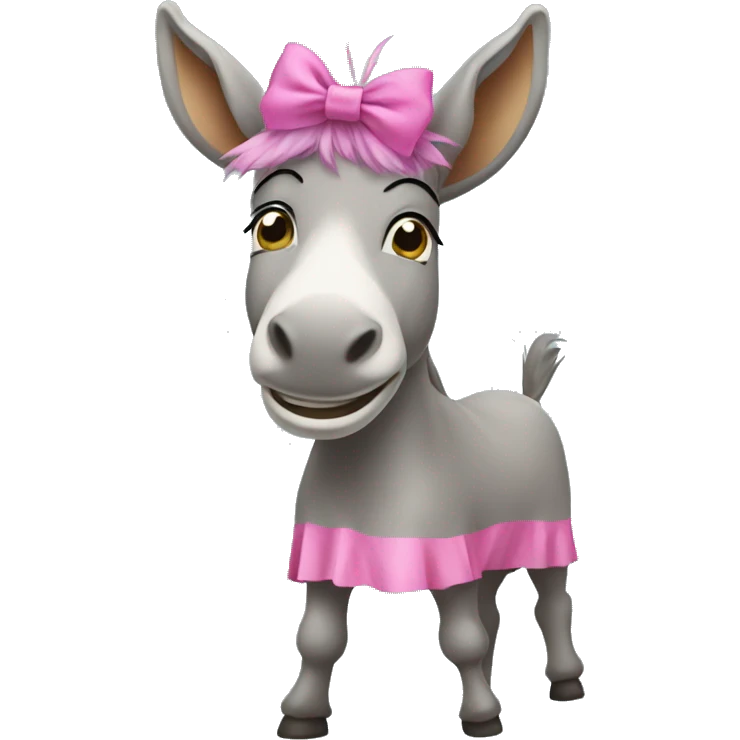 Donkey wearing pink hair bow dancing  emoji
