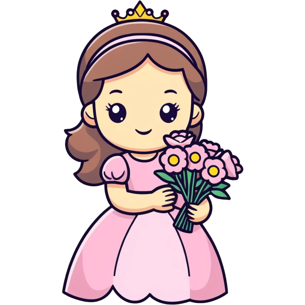 Princess holding flowers  emoji