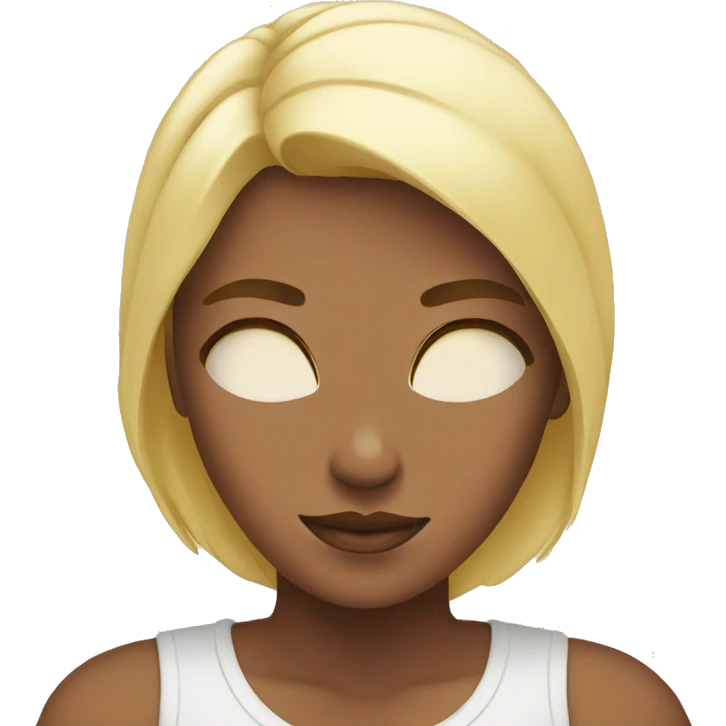 blond girl is doing meditation  emoji