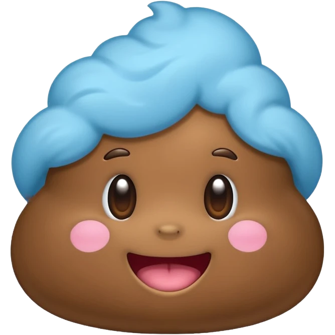 blue colors kawaii poop emoji