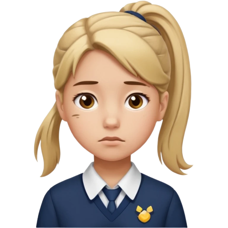 girl in uniform looking bored emoji