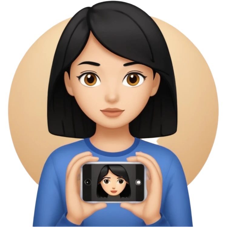 THAT PERSONA HAVE A BLACK HAIR AND ARE UPLOADING VIDEOS emoji