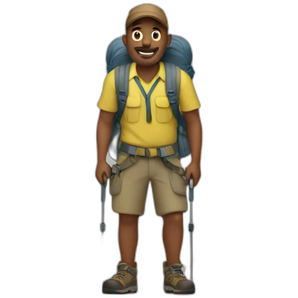 man is hiking emoji