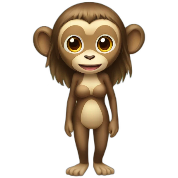 Female monkey full body on the beach emoji