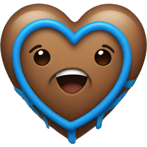 Blue and Brown Heart emoji