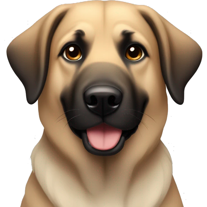 anatolian shepherd tan and black 10 years old girl with ears up emoji
