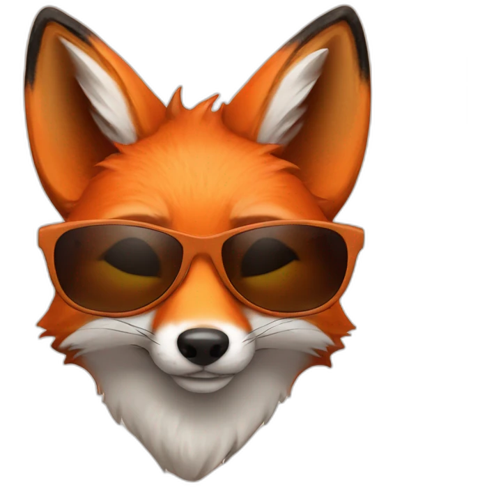 fox with sunglasses standoing emoji