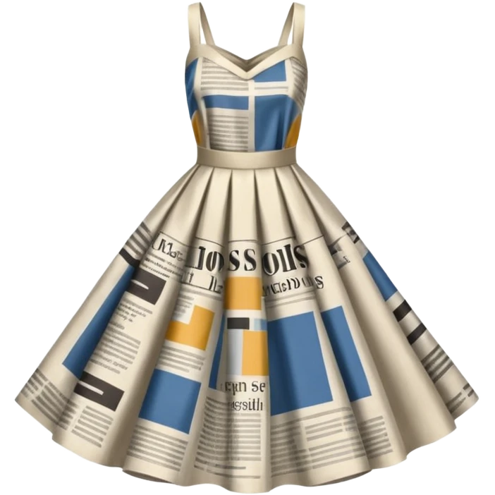 newspaper-print silk dress emoji