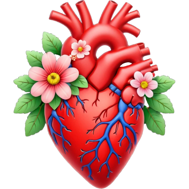 Human heart with flowers emoji