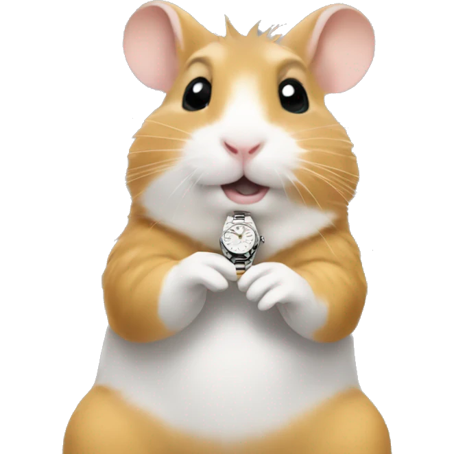 hamster looking at rolex emoji