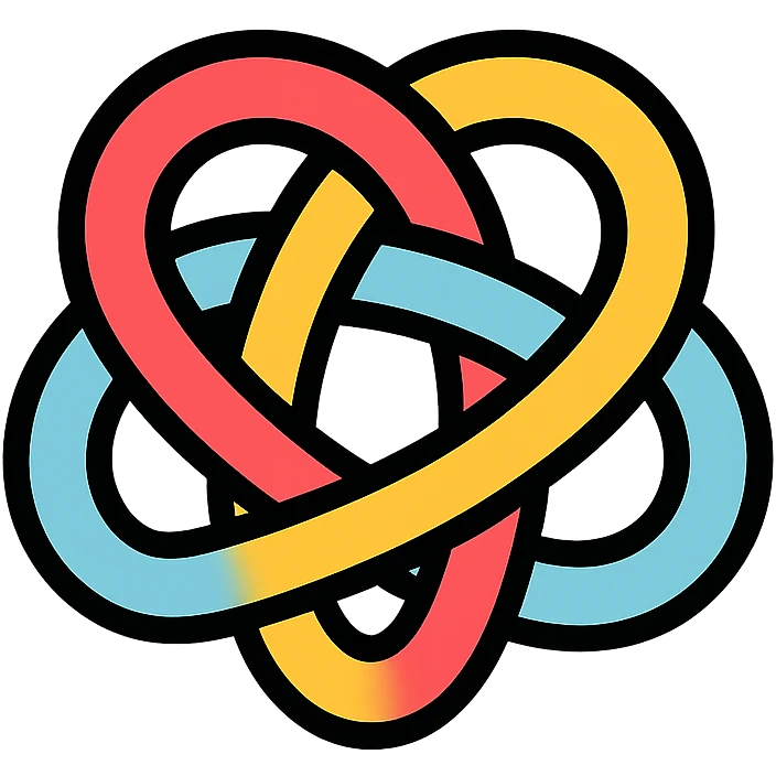 trauma as a tangled knot icon with color and black outlines emoji