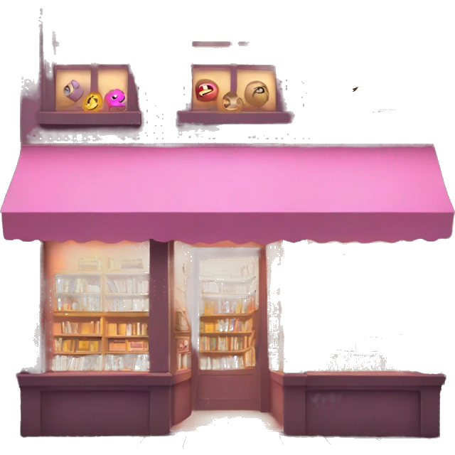 Bookstore with lights make pink  emoji