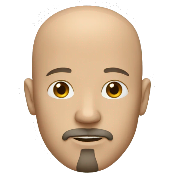 A bald white man with goatee emoji
