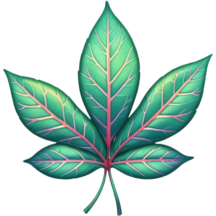 Leaf with holographic veins emoji