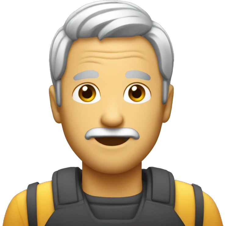 Persona con entradas en el pelo moreno de 50 años emoji