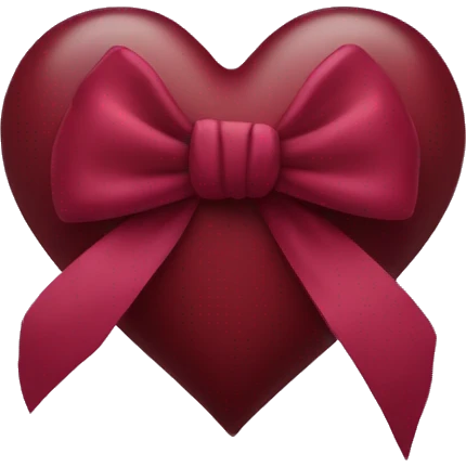 Burgundy heart with bow emoji