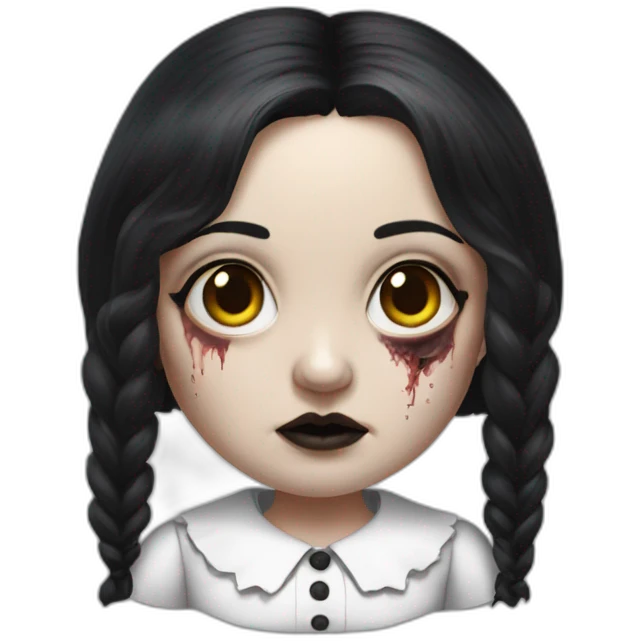 fat zombie wednesday adams hyperrealistic emoji