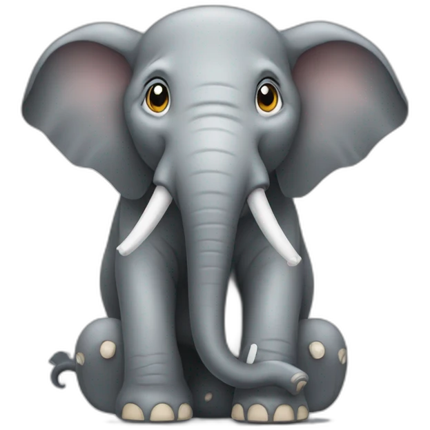 Elephant at phone emoji