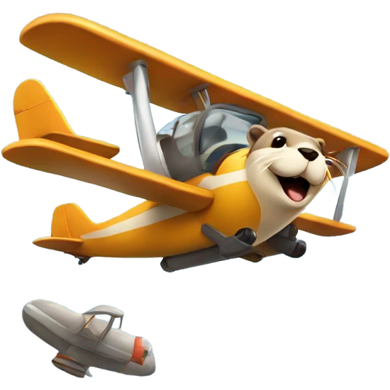 Otter flying plane emoji