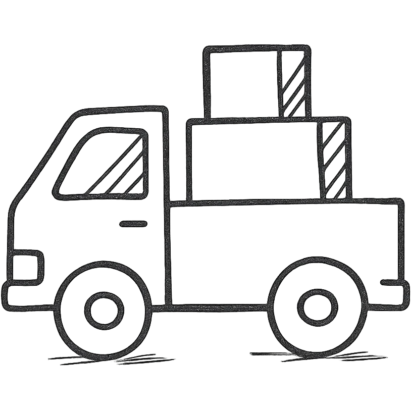 A truck with boxes emoji