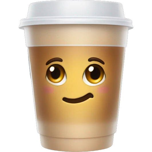 cup of coffee in a plastic clear cup emoji