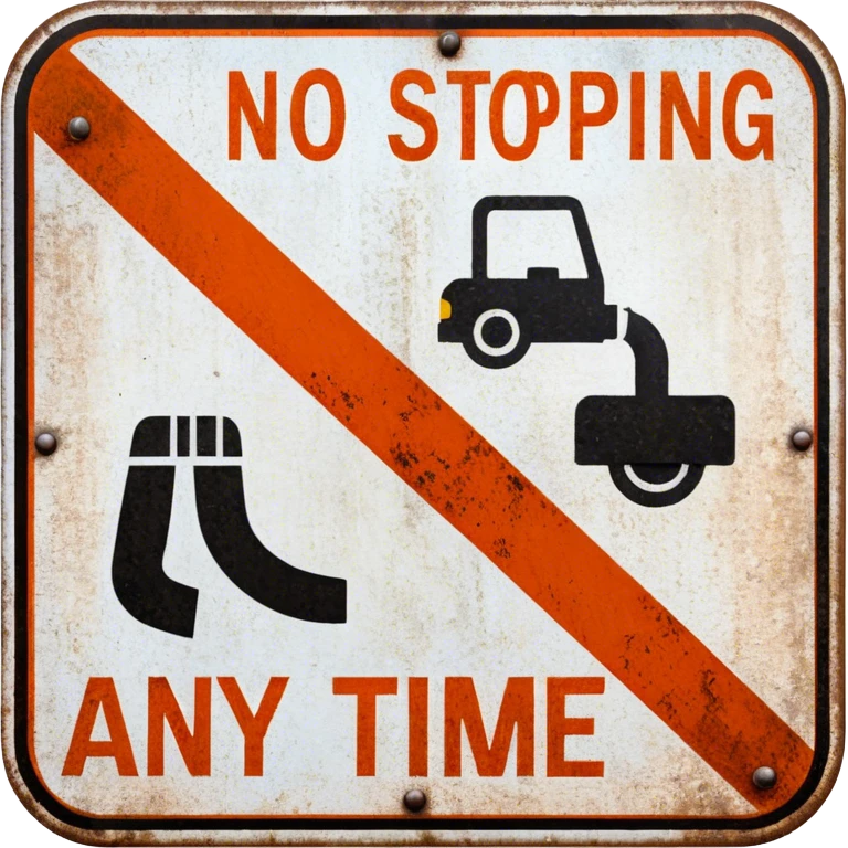 No Stopping Any Time sign emoji