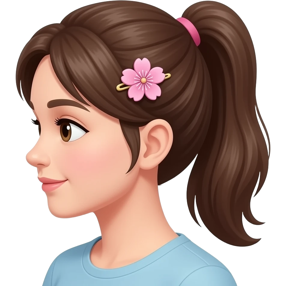 cherry blossom barrette woman emoji