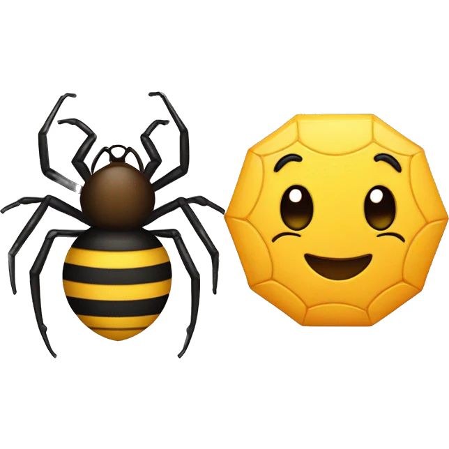 Spider and bee emoji