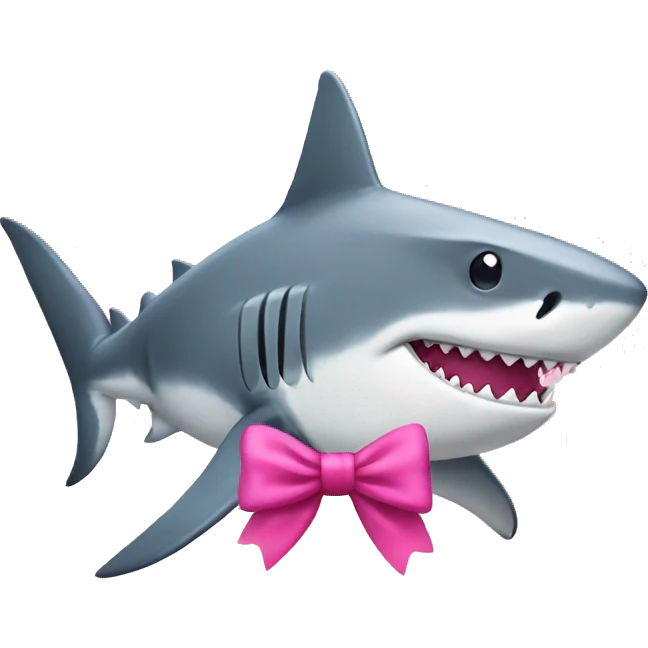 Shark with a pink bow emoji