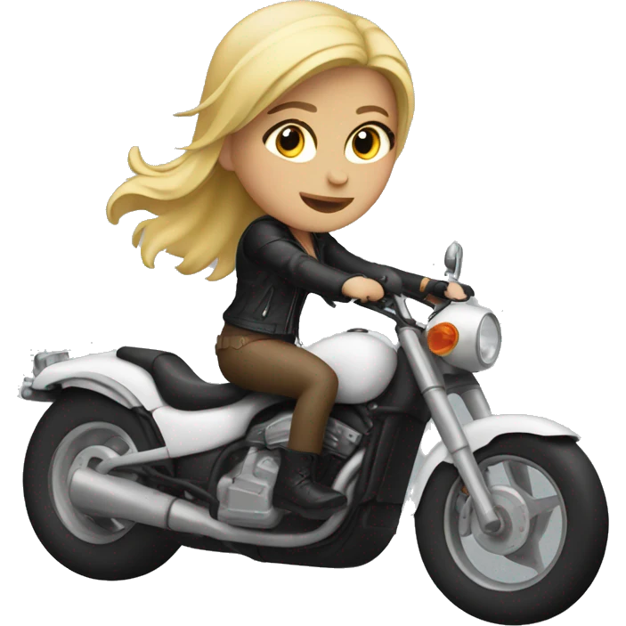 Blonde girl riding a motorcycle  emoji