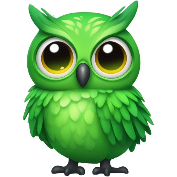 Green owl crying emoji
