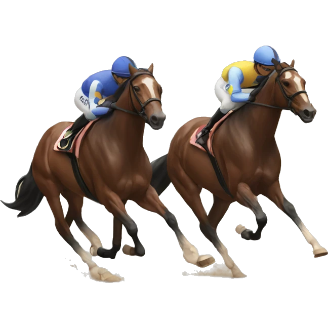 Two Horse trot racers running side by side emoji
