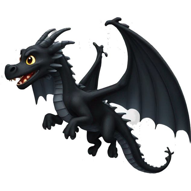flying black dragon emoji