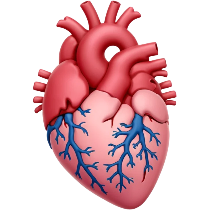 anatomical heart, soft pink, light, variation 3 emoji