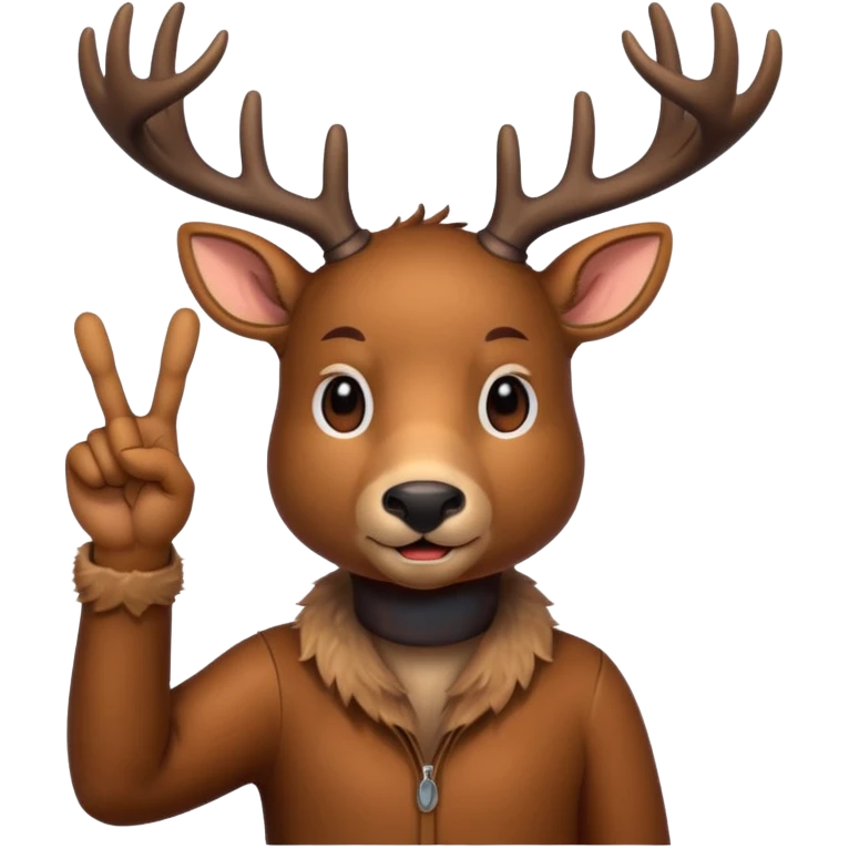 Deer with middle fingers  emoji