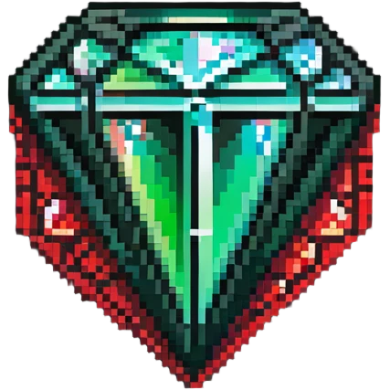 Diamond-shaped member badge with facets showing green to red gradient reflections emoji