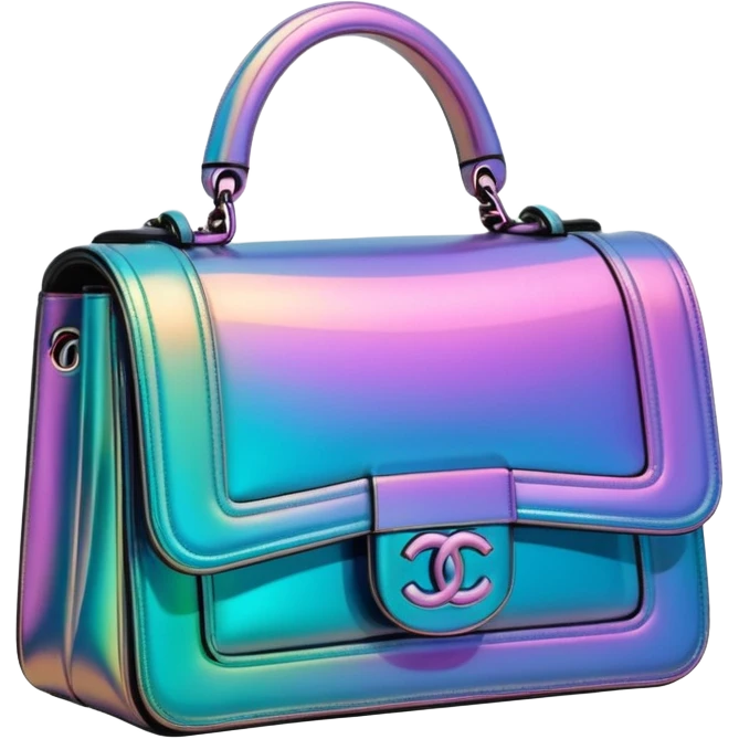 Chanel colorshifting vivid cyberpunk style bag  emoji