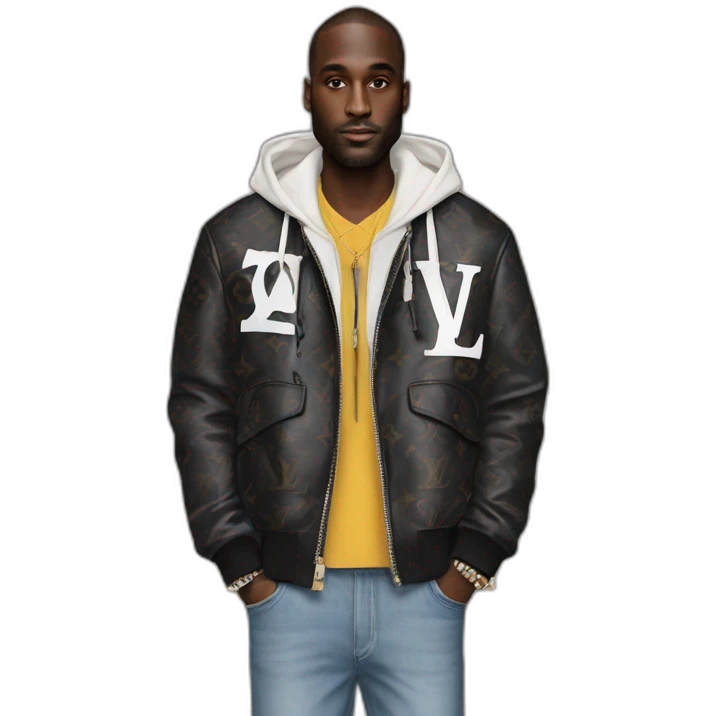 Virgil Abloh with louis Vuitton jacket emoji