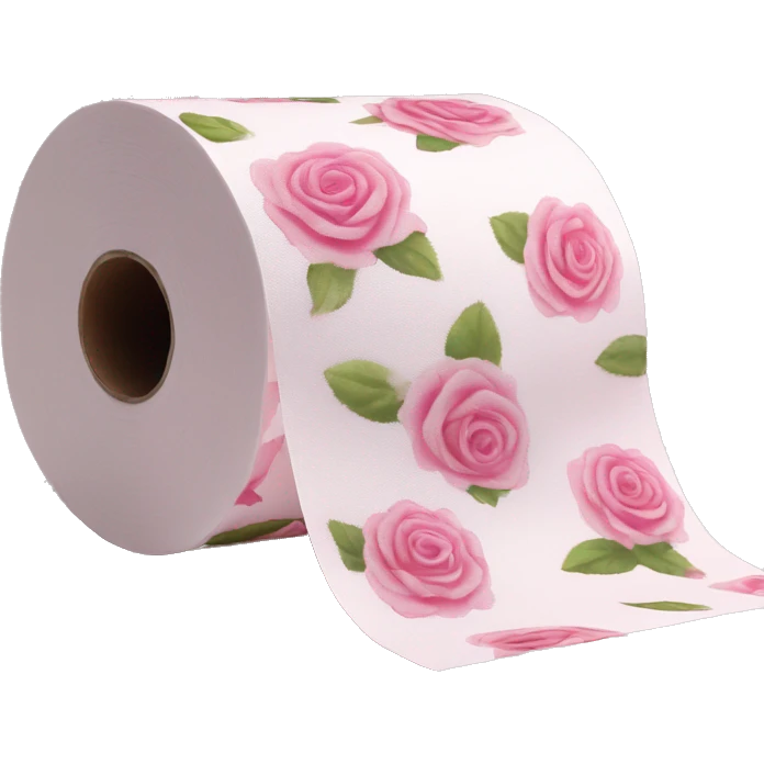 Light pink rose print toilet paper  emoji