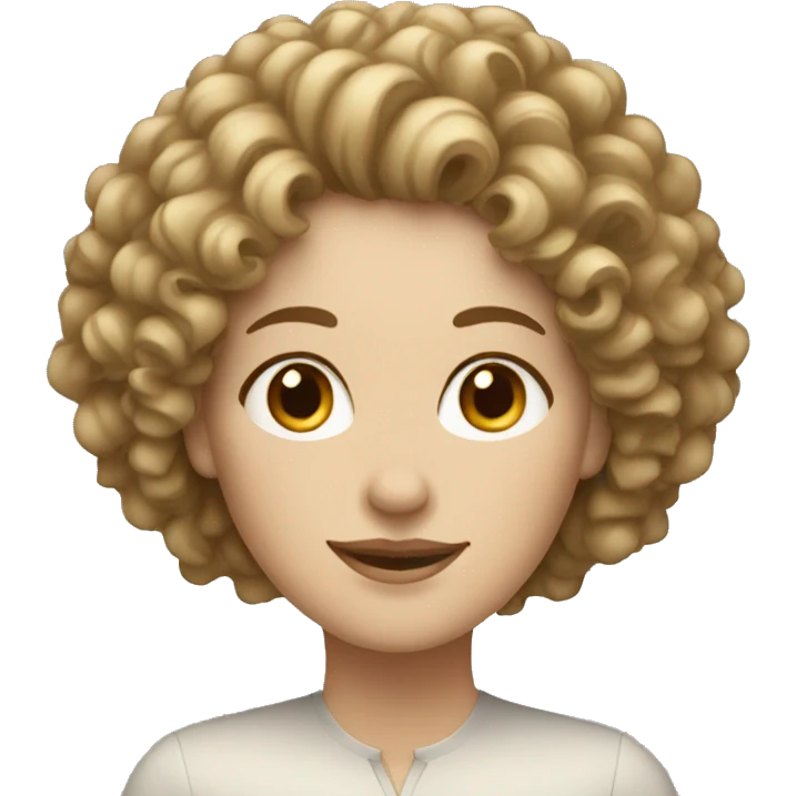 A white woman with very curly hair  emoji