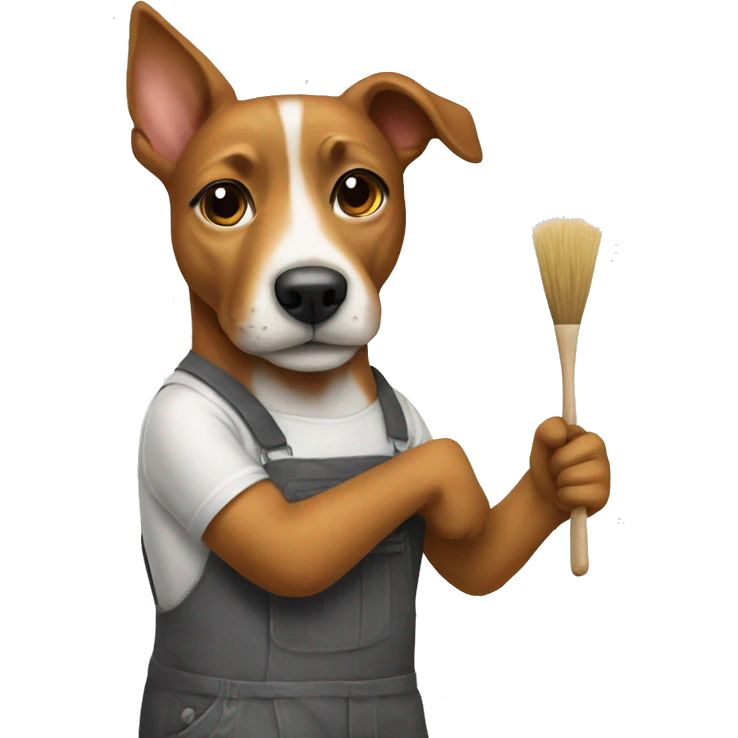 painter dog emoji