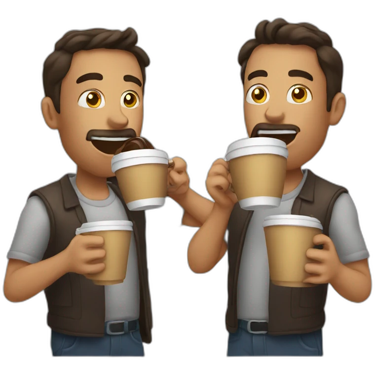Man chugging coffee emoji