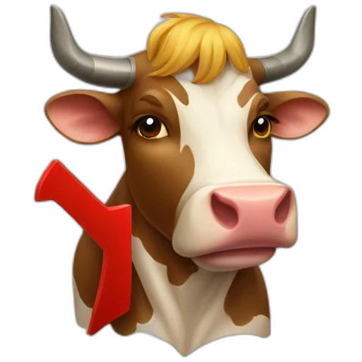 Communist cow with hammer and sickle emoji