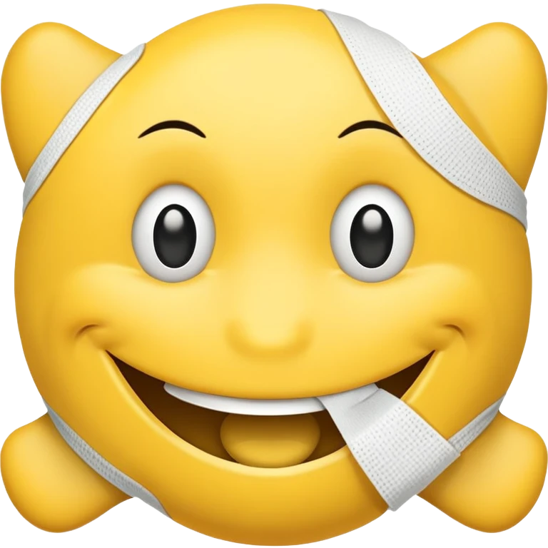 Smiley face with two black eyes and a nose bandage  emoji