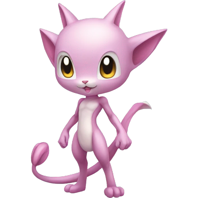 Pink Chibi Anthro Mewtwo-Pokémon full body emoji